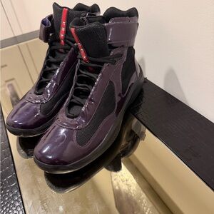 Prada Men's Purple High-Top Sneakers